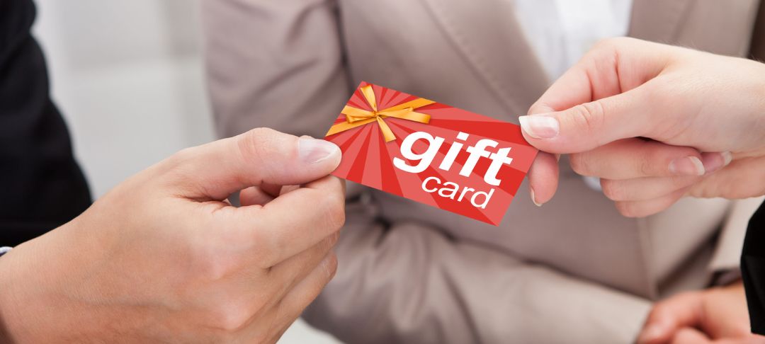 gift card taking by hand